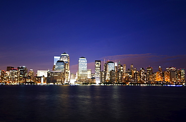 Lower Manhattan skyline across the Hudson River, New York City, New York, United States of America, North America