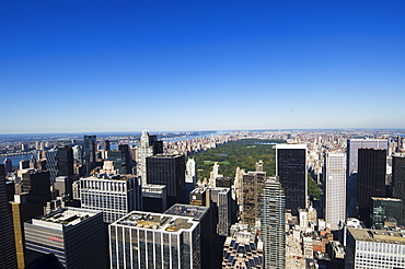 High view of Central Park and Upper Manhattan, New York City, New York, United States of America, North America