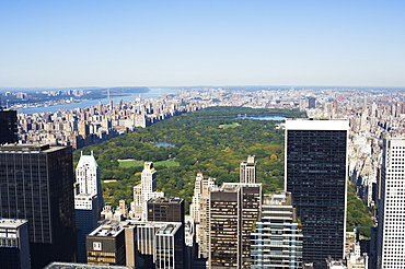 High view of Central Park and Upper Manhattan, New York City, New York, United States of America, North America