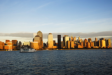 Lower Manhattan skyline across the Hudson River, New York City, New York, United States of America, North America