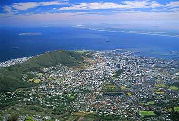 City viewed from Table Mountain, Cape Town, Cape Province, South Africa, Africa