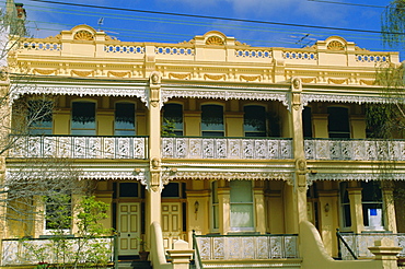 Typical architecture with cast iron lacework. Melbourne, Victoria, Australia