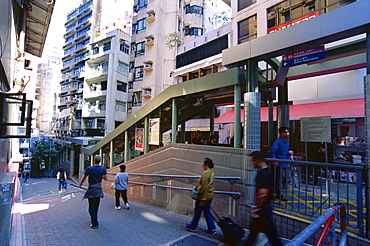 Mid Levels escalator, Central, Hong Kong Island, Hong Kong, China, Asia