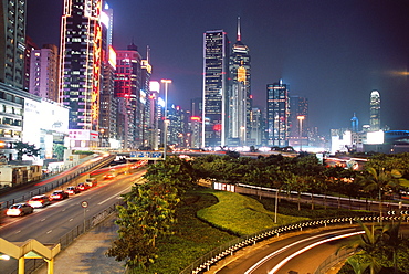 Causeway Bay at night, Hong Kong Island, Hong Kong, China, Asia