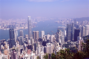 Hong Kong Island skyline and Victoria Harbour beyond, Hong Kong, China, Asia