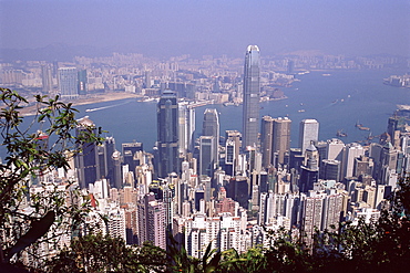 Hong Kong Island skyline and Victoria Harbour beyond, Hong Kong, China, Asia