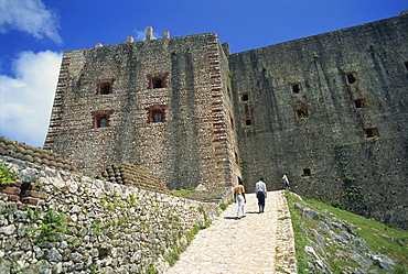 Approach to the Citadelle Fort, built in 1817 by Henri Christophe, the walls are four metres thick, Milot, Haiti, West Indies, Caribbean, Central America