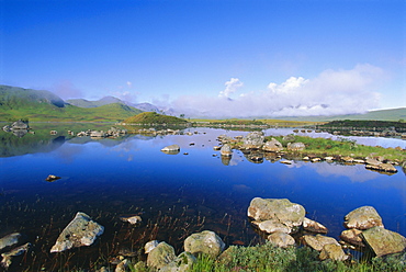 Lochan na h-Achlaise, Rannoch Moor, Black Mount in the background, Highlands Region, Scotland, UK, Europe