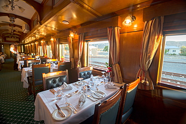 Rovos rail luxury train dining car, Northern Cape, South Africa, Africa