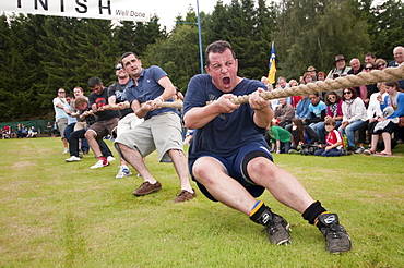 Tug of war team, Abernethy Highland Games, Scotland, United Kingdom, Europe