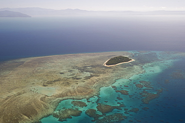 Aerial photography of coral reef formations of the Great Barrier Reef, UNESCO World Heritage Site, near Cairns, North Queensland, Australia, Pacific