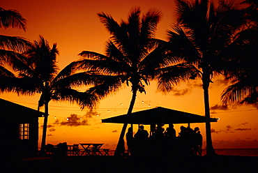 Bar at sunset, Antigua, Caribbean, West Indies