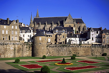 Cathedral and town, Vannes, Brittany, France, Europe