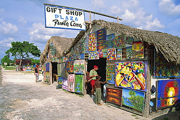 Gift shop covered in artwork, Punta Cana, Dominican Republic, West Indies, Caribbean, Central America