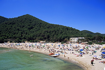 Beach, Cala Llonga, Ibiza, Balearic Islands, Spain, Mediterranean, Europe