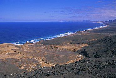 Atlantic coastline, Cofete Beach, Fuerteventura, Canary Islands, Spain, Europe