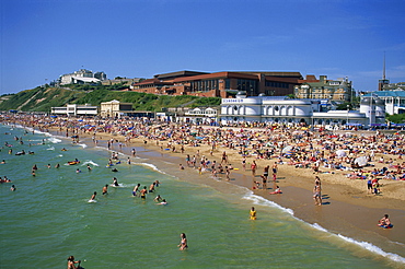 The beach and Pavilion, Bournemouth, Dorset, England, United Kingdom, Europe