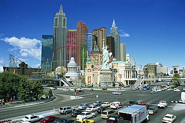 Hotel NewYork NewYork, one third size replica of original building, Las Vegas, Nevada, United States of America, North America