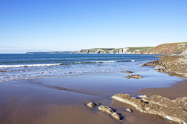 Stoke Point and Beacon Point from Bigbury on Sea, Bigbury on Sea, Devon, England, United Kingdom, Europe