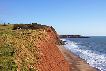 Sandy Bay and Straight Point, Exmouth, Jurassic Coast, UNESCO World Heritage Site, Devon, England, United Kingdom, Europe
