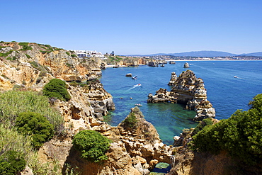 Cliffs near Praia Dona Ana, Lagos, Algarve, Portugal, Europe