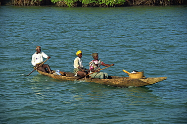 Dug out canoe, Gambia, West Africa, Africa