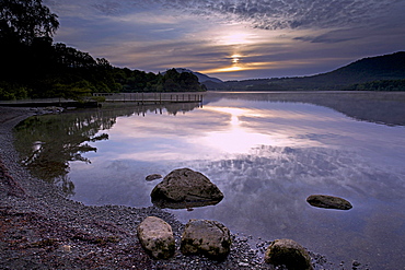 Sunrise, Derwent Water, Lake District National Park, Cumbria, England, United Kingdom, Europe