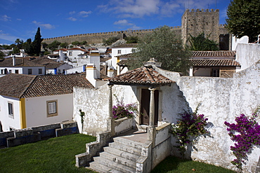 Walled medieval town, declared national monument, Obidos, Estremadura, Portugal, Europe