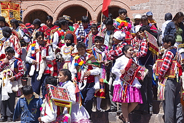 Religious festival in preparation for the Corpus Christi festival, Urcos, Peru, South America 