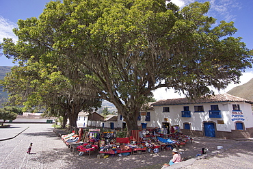 Village Square and market, Andahuaylillas, Peru, South America