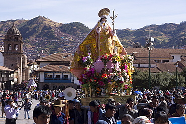 The festivities of Corpus Christi, the most important religious festival in Peru, held in Cuzco, Peru, South America