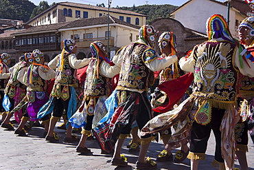 The festivities of Corpus Christi, the most important religious festival in Peru, held in Cuzco, Peru, South America