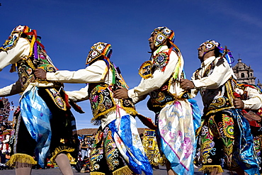 The festivities of Corpus Christi, the most important religious festival in Peru, held in Cuzco, Peru, South America