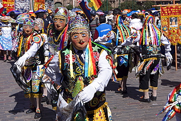 The festivities of Corpus Christi, the most important religious festival in Peru, held in Cuzco, Peru, South America