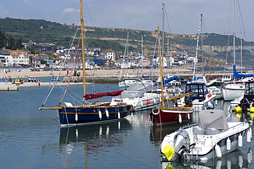 Lyme Regis harbour and town, Dorset, England, United Kingdom, Europe