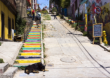 Steps, Valparaiso, UNESCO World Heritage Site, Chile, South America