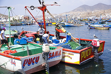 Fishing village, Pukusana (Pucusana), Peru, South America