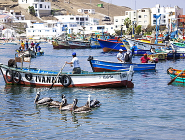 Pukusana (Pucusana) fishing village, Peru, South America