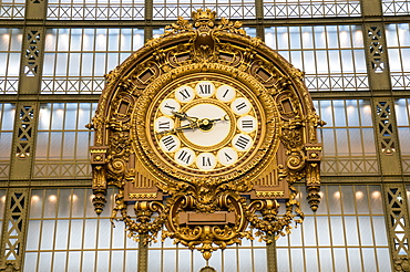 Clock, Musee d'Orsay, Paris, France, Europe