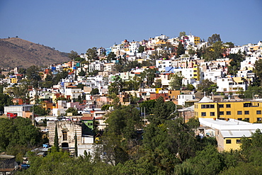 View from Templo de San Diego, distant view of the city, Guanajuato, Mexico, North America