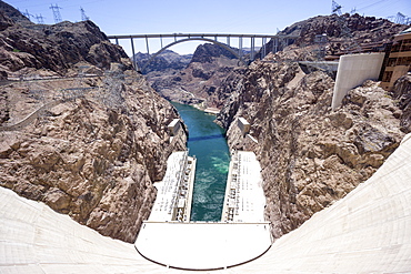 Hoover Dam and lake, border of Arizona and Nevada, United States of America, North America