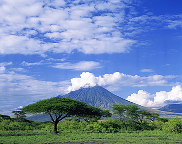 The volcano Ol Doinyo Lengai, the Masai's Holy Mountain, Tanzania, East Africa, Africa