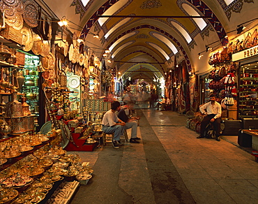 Interior of the Grand Bazaar in Istanbul, Turkey, Europe