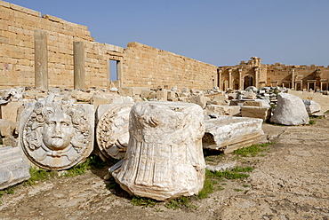 Severan forum, Leptis Magna, UNESCO World Heritage Site, Libya, North Africa, Africa