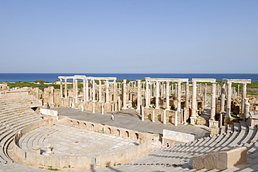 Amphitheatre, Leptis Magna, UNESCO World Heritage Site, Libya, North Africa, Africa