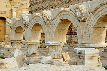 Severan forum, Leptis Magna, UNESCO World Heritage Site, Libya, North Africa, Africa