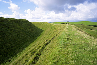 Maiden Castle, near Dorchester, Dorset, England, United Kingdom, Europe