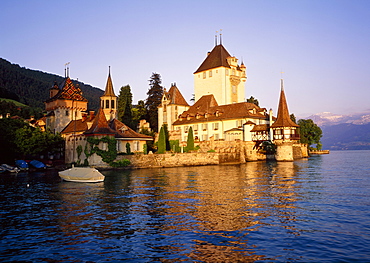 The Oberhofen Castle on Lake Thun in Switzerland 