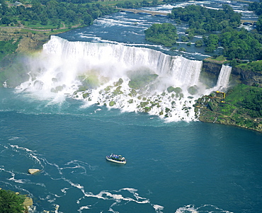 Aerial view of the American Falls, Niagara Falls, New York State, USA, North America