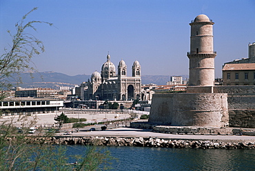 Fort St. Jean and Cathedrale de la Major, Marseille, Bouches-du-Rhone, Provence, France, Europe